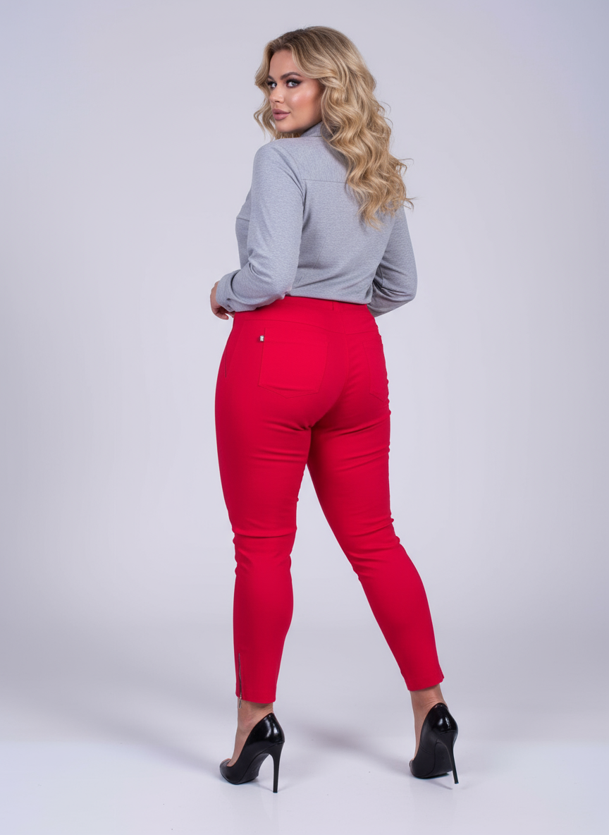 Zipper kelnės Raudona