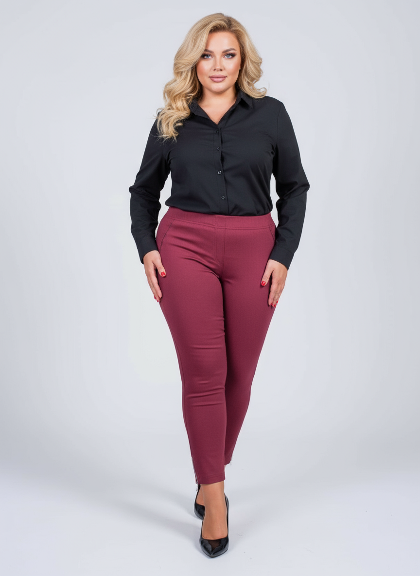 Zipper kelnės Bordo
