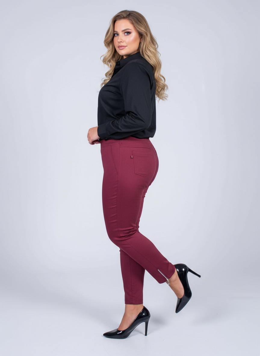 Zipper kelnės Bordo