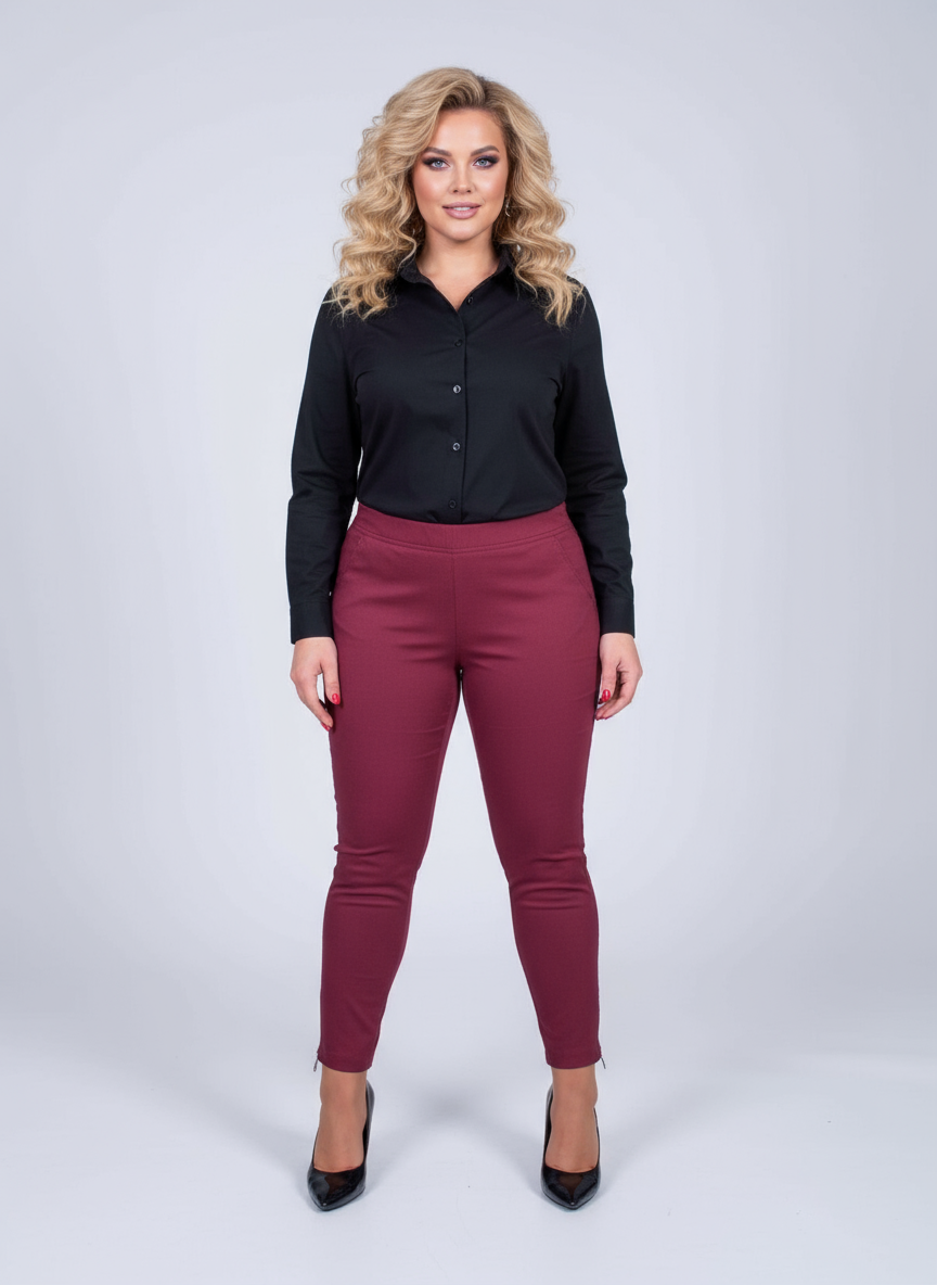 Zipper kelnės Bordo