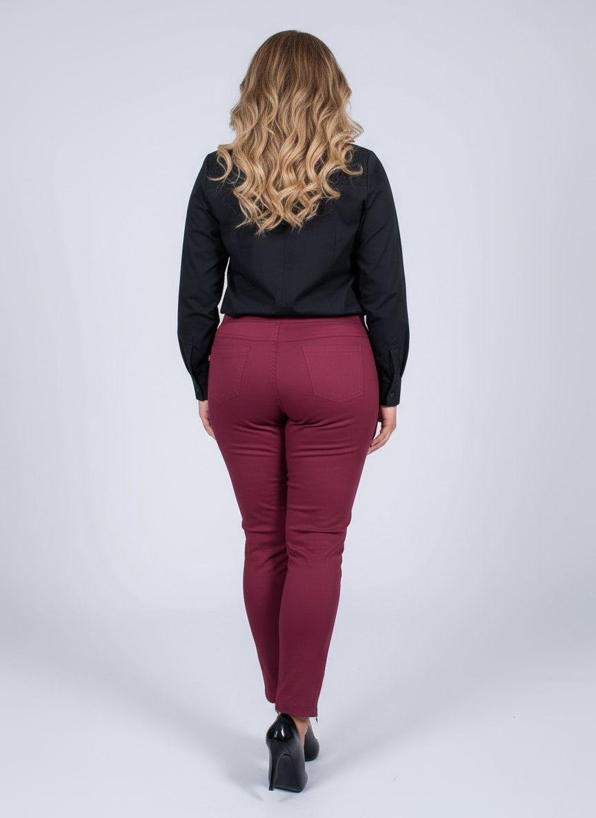 Zipper kelnės Bordo