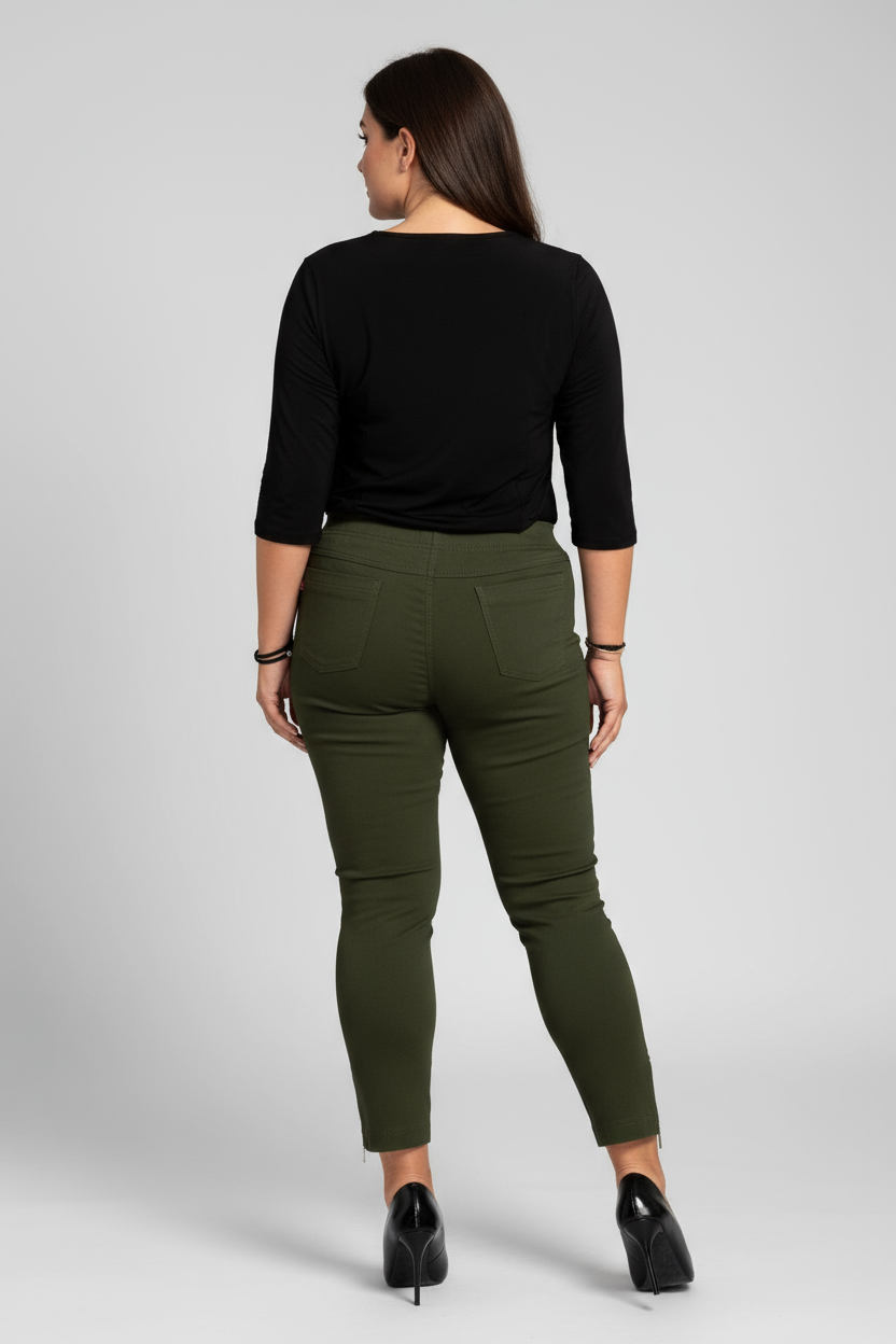 Zipper kelnės Chaki