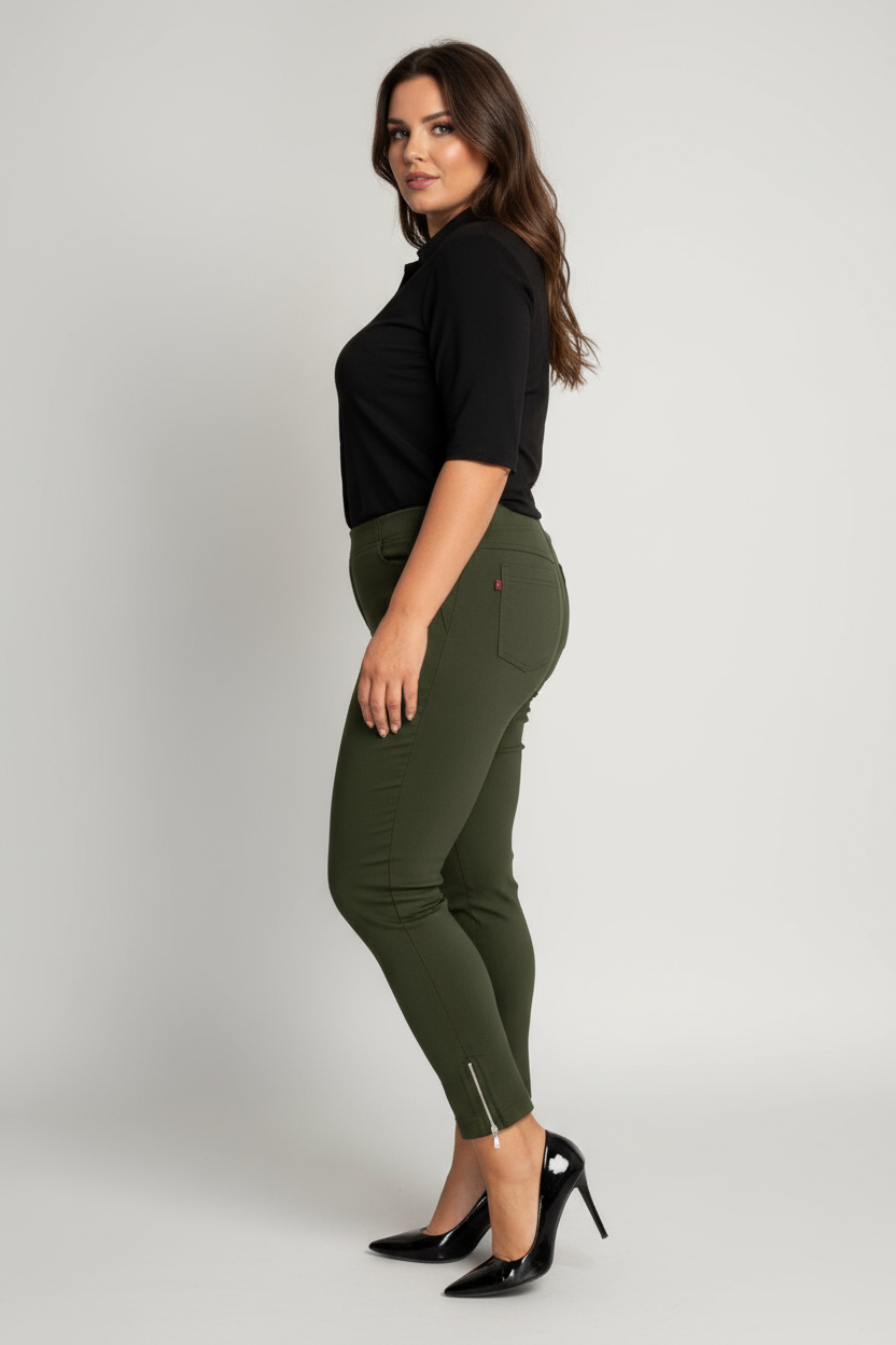 Zipper kelnės Chaki