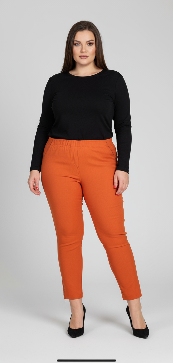 Zipper kelnės Oranžinė