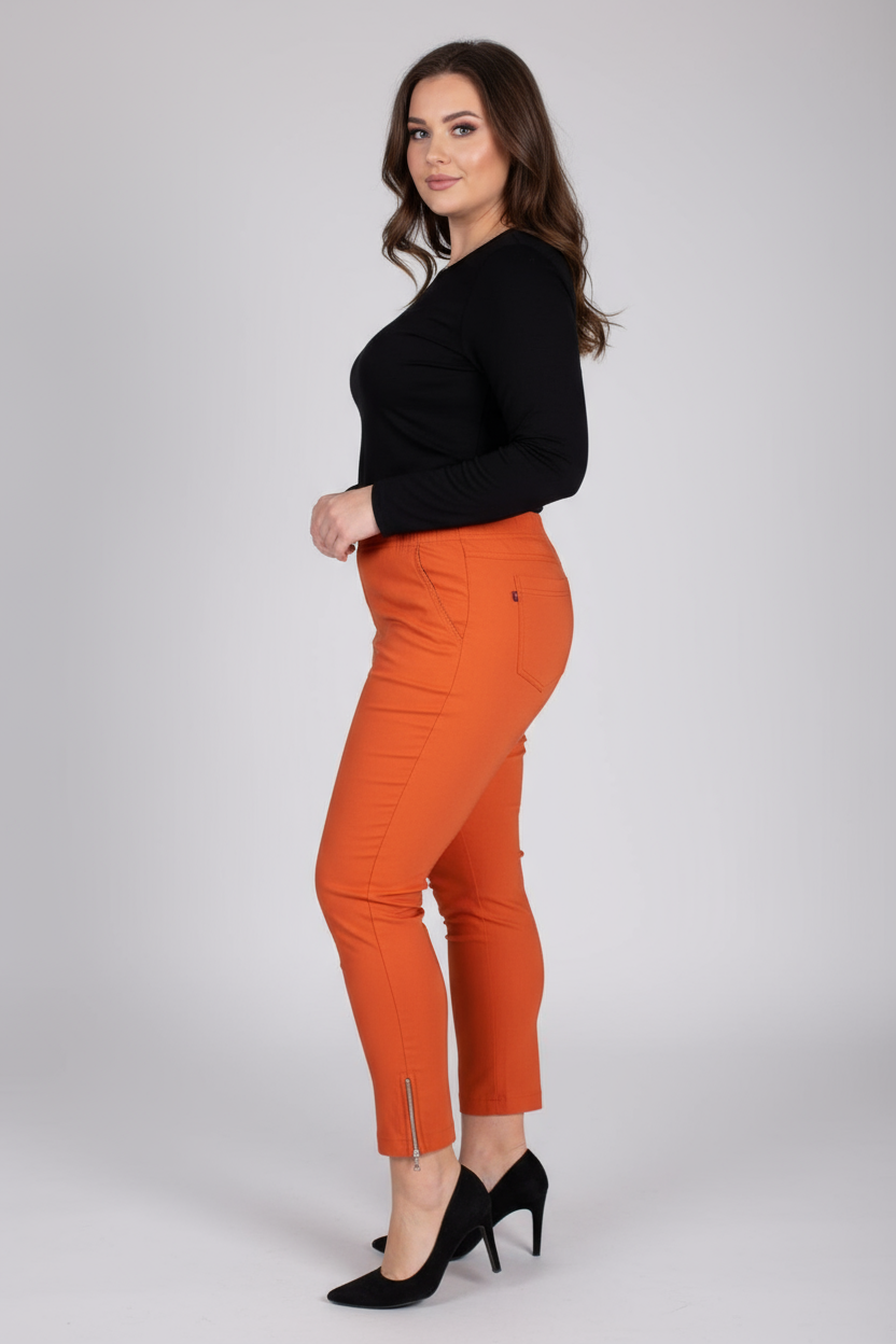 Zipper kelnės Oranžinė