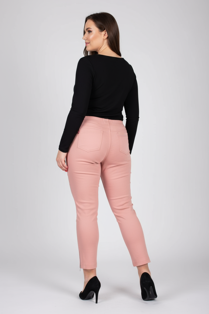 Zipper kelnės Rausva