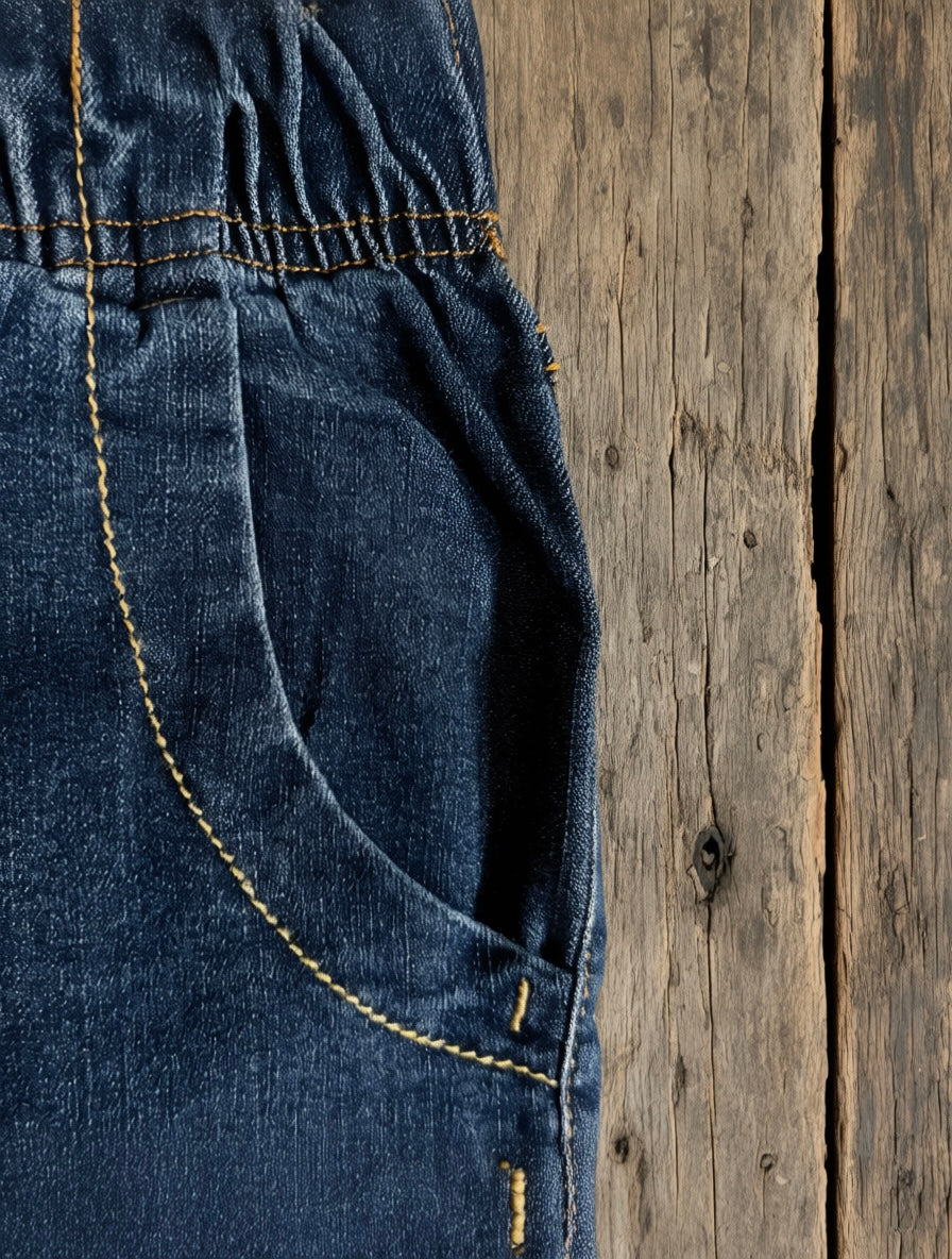 Trumpesni slim fit džinsai (Mėlyni)