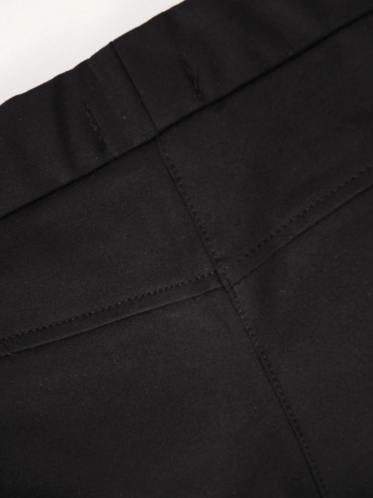 Storesnio audinio kelnės Mija regular fit (juoda)