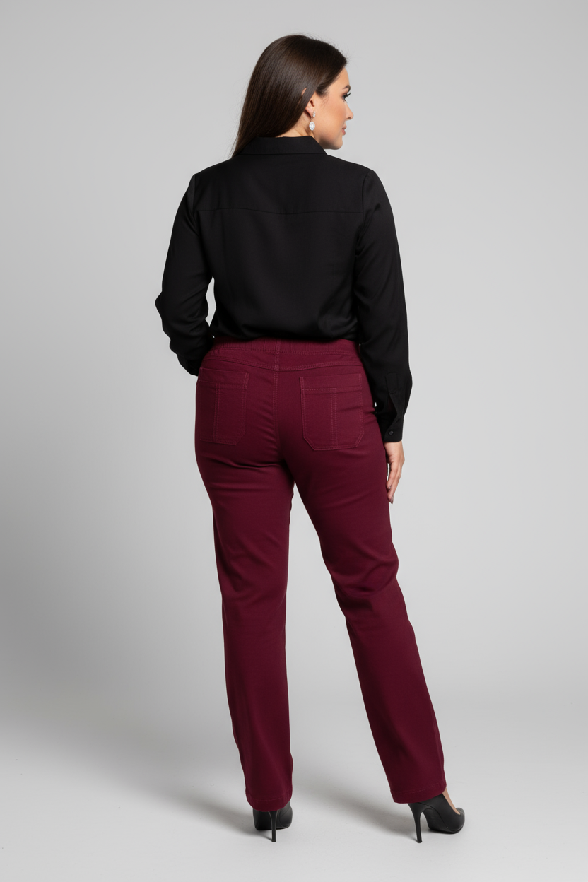 Kelnės Wide Bordo spalva