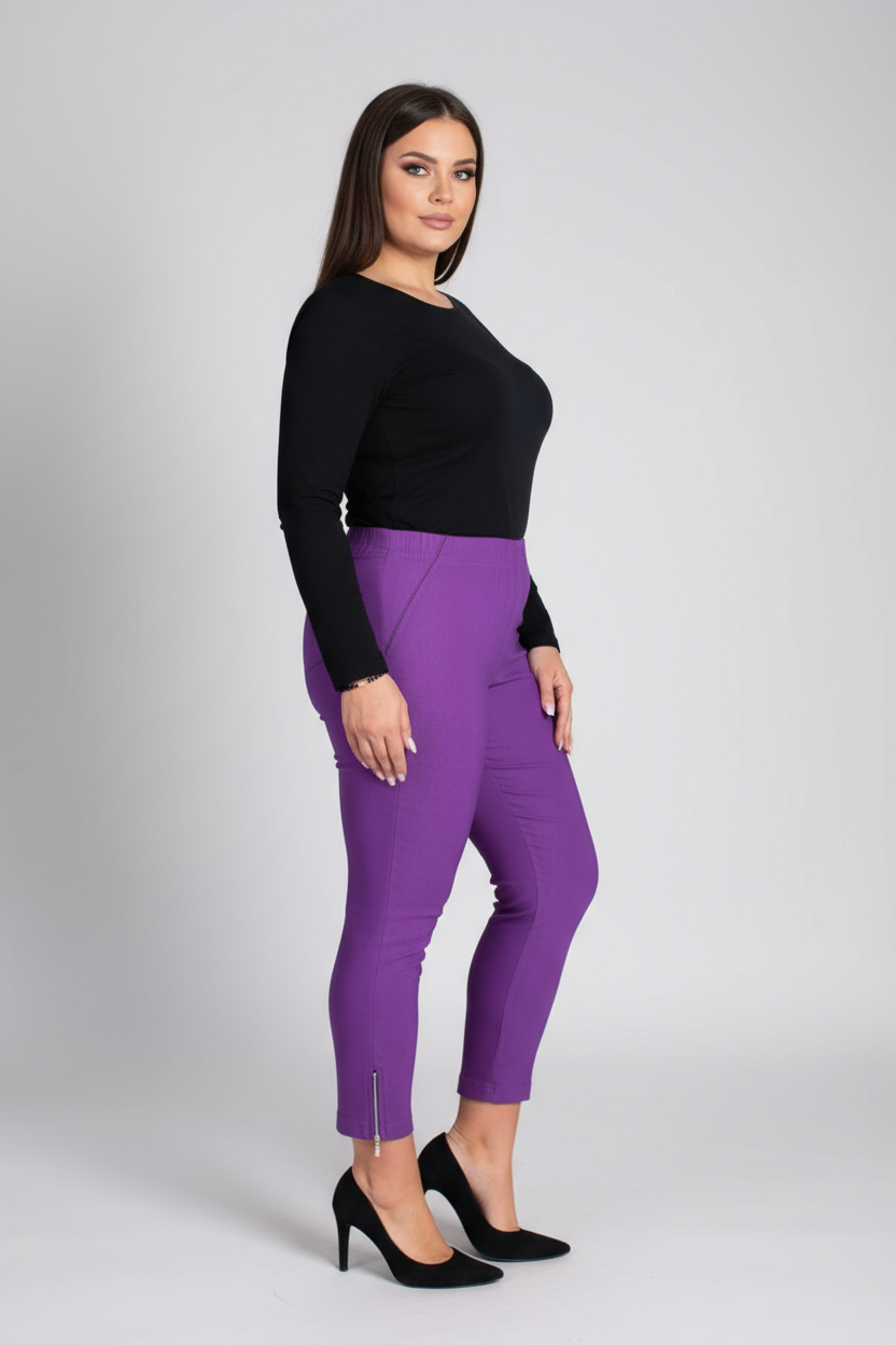 Zipper kelnės Violetinė